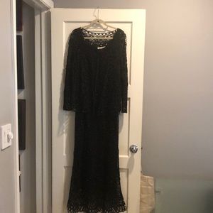 Elegant long - sleeveless beaded dress with jacket. Lined and embellished.